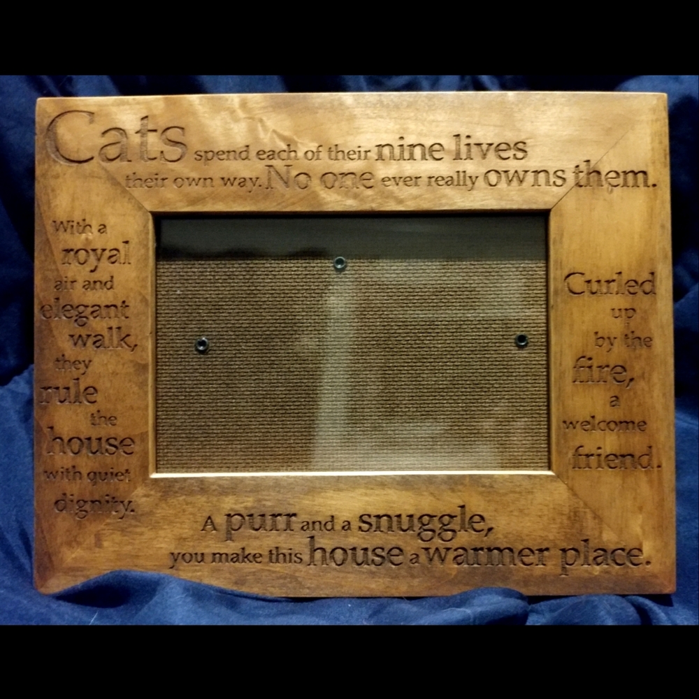 Vintage Wooden Cat Frame